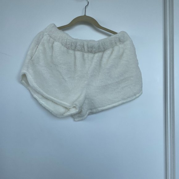 Fuzzy White PJ Shorts - Picture 1 of 1
